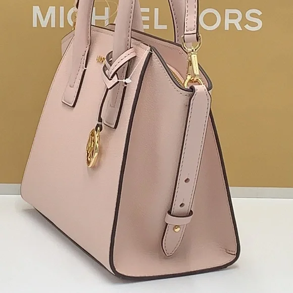 Michael Kors Avril Small Leather Top-Zip Satchel Powder Blush color - Picture 5 of 16